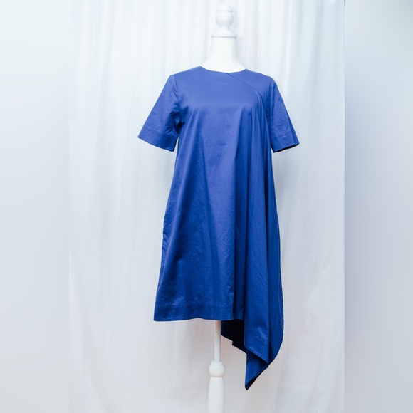 Cos A line asymmetric boxy swing royal blue dress,size 2 - Picture 6 of 8